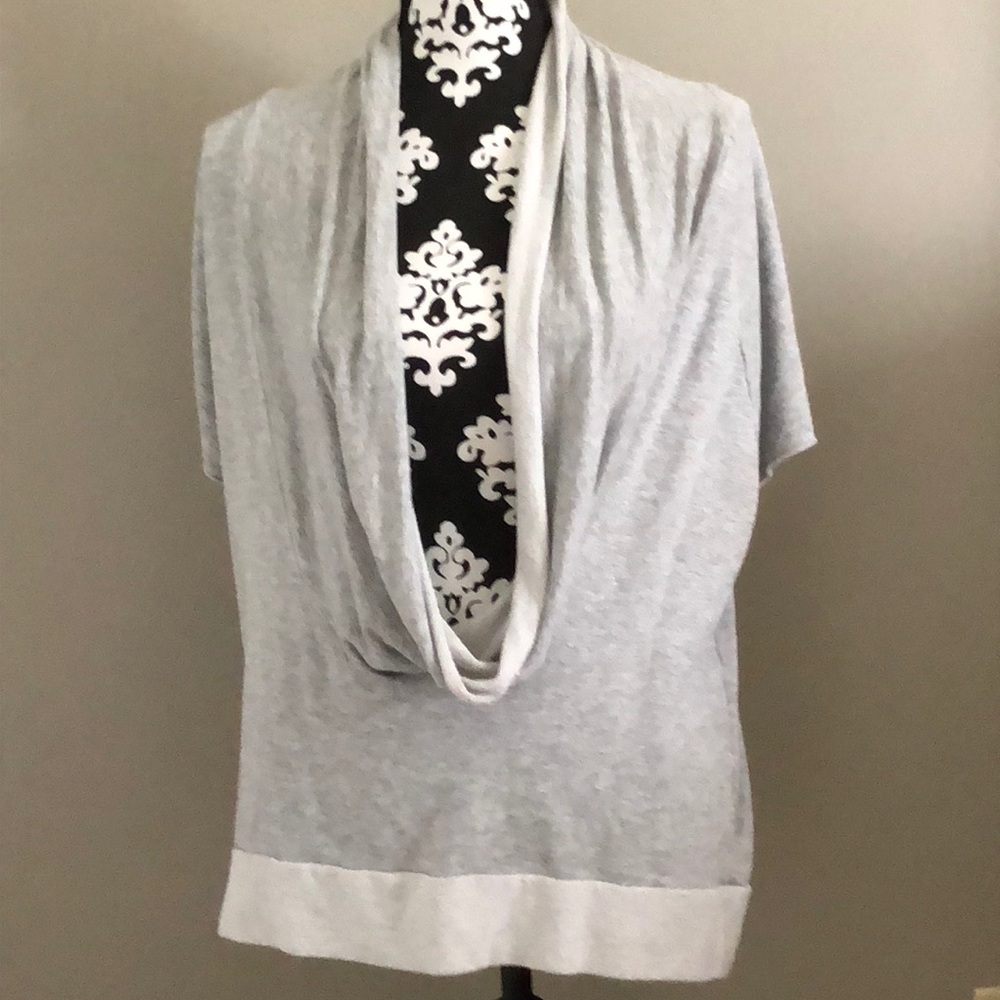 Grey lightweight drape neck sweatshirt